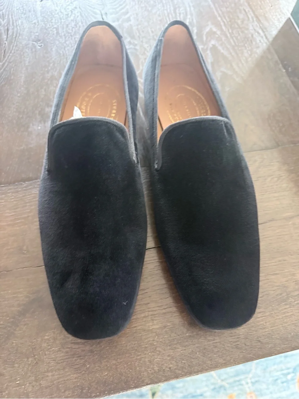 Stubbs & Wootton Black VELVET SLIPPER. Never Worn!! Size US9.5/UK9/EU43